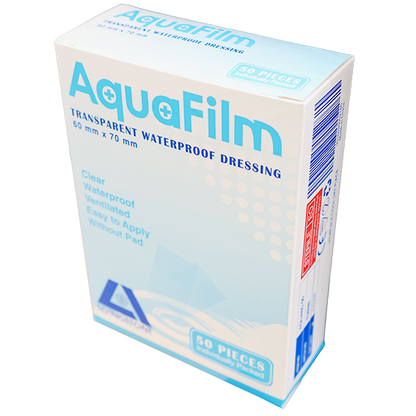 Aqua-Liv Film Dressing 6 x 7cm without Pad Sterile 50 Pcs/Box - Transparent x20