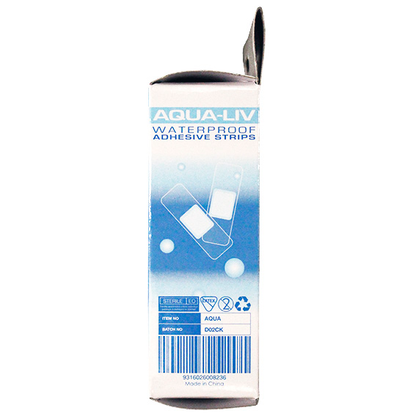Aqua-Liv Waterproof First Aid Adhesive Strips with Pad 7.3 x 2.5cm Sterile 30/Box - Transparent x95