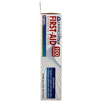 Livingstone Adhesive Fabric First Aid Strips with Pad 73 x 18mm Latex Free Sterile 100/Box - Brown x70