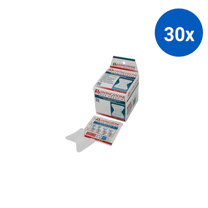 Livingstone Adhesive Joint Finger Dressing 5 x 4.5cm Medium "H" Shape 50/Box - White x30