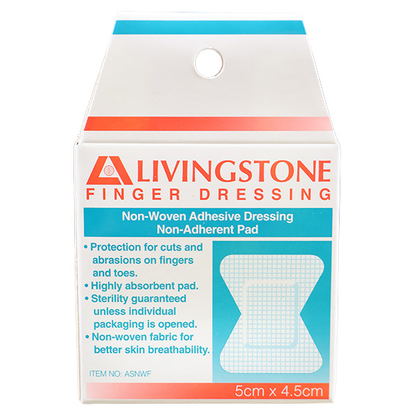 Livingstone Adhesive Joint Finger Dressing 5 x 4.5cm Medium "H" Shape 50/Box - White x30