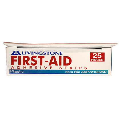 Livingstone Superior Adhesive Recyclable Plastic Strips 72 x 19mm Latex Free 25/Box - White x270