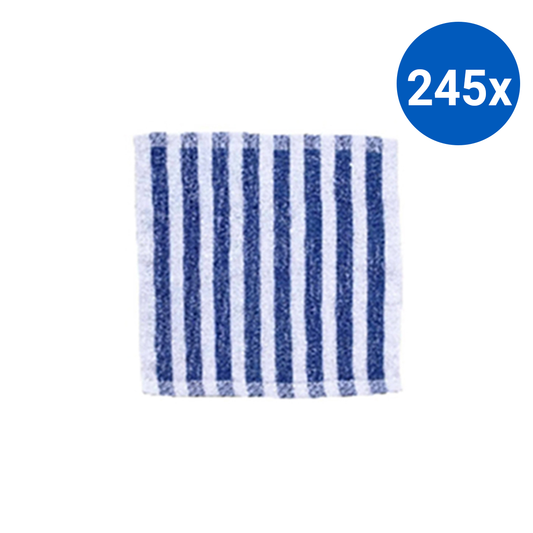 Aclin Economy Face Washer 100% Cotton 28 x 28cm - Blue/White Stripes x245