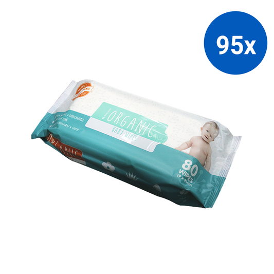 Livingstone Baby Wipes 100% Organic Biodegradable 19x21cm 80/Pack - White x95