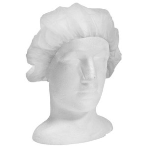 Livingstone Disposable Non Woven Cap Large 21 Inch 16 GSM Latex Free 100 Pieces/Box, 5 Boxes/Carton - White x10