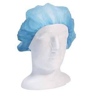 Livingstone Disposable Bouffant Hairnet Cap 21 inch 16g Large Nonwoven Latex Free Double Elastic 100 Pieces/Box 5 Boxes/Carton - Blue x10