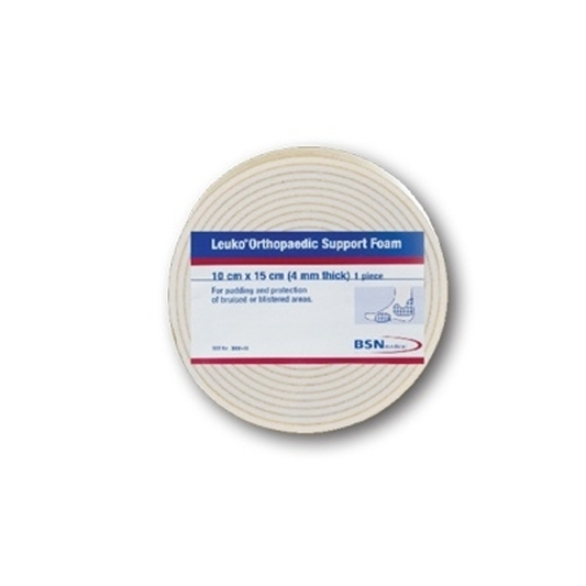 Leuko Orthopaedic Support Foam 75mm x 5m 4mm Thickness - White x10