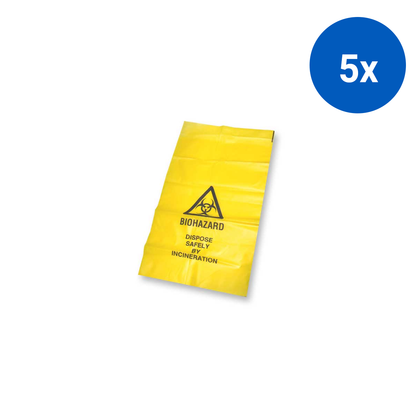 Livingstone Biohazard Waste Bag 82L LDPE 250/Carton - Yellow x5