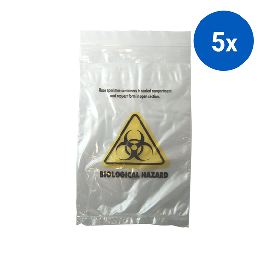 Livingstone Biohazard Specimen Bag 2000/Carton - Clear x5