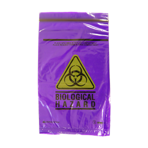 Livingstone Triple-Ply Biohazard Specimen Transport Bags with Zip & Pouch Compartments 2000 Pieces/Carton – Purple x5