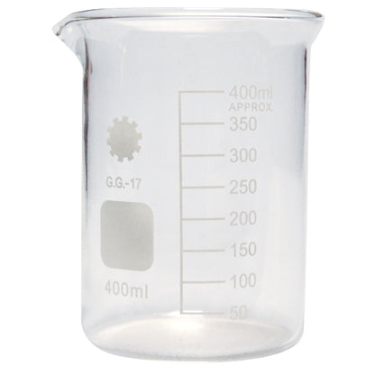 Bomex Beaker 400ml Low Form Graduated with Spout Class A Borosilicate Glass - Clear x65