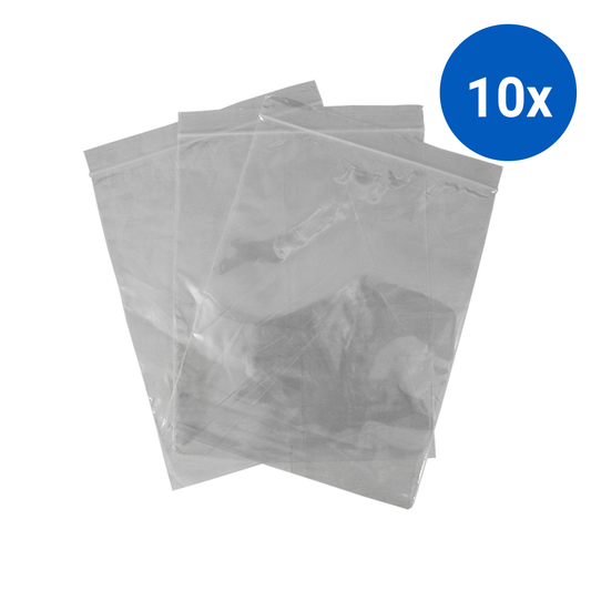 Livingstone Resealable Zip Lock Bag 205x255mm 100um Thick White Wall Recyclable Plastic 1000/Box - Clear x10