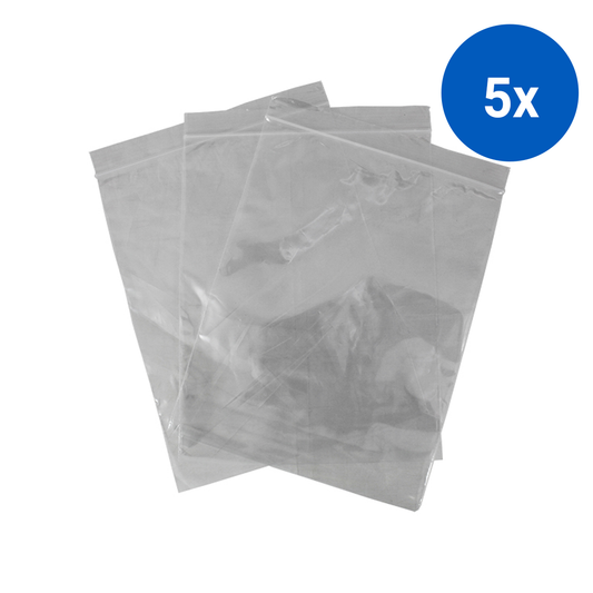 Livingstone Resealable Zip Lock Bag 230x290mm 40um Thick Recyclable Plastic 1000/Box - Clear x5