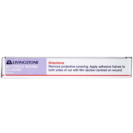 Livingstone Butterfly Wound Closure 46 x 10mm with Non-Stick Centre Sterile 10/Pack - White x125