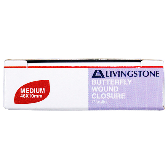 Livingstone Butterfly Wound Closure 46 x 10mm with Non-Stick Centre Sterile 10/Pack - White x125