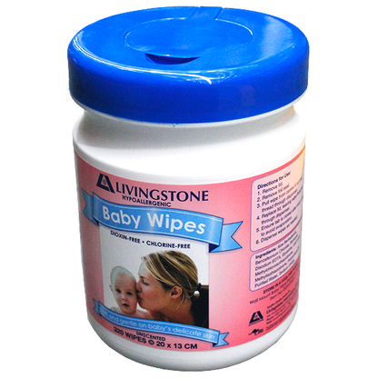 Livingstone Baby Wipes Mild Scent 20 x 13cm 320 wipes/Tub - White x50