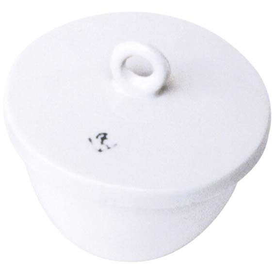 Crucible 25ml 47 Diameter x 27 Height mm Low Wall with Lid Porcelain - White x320