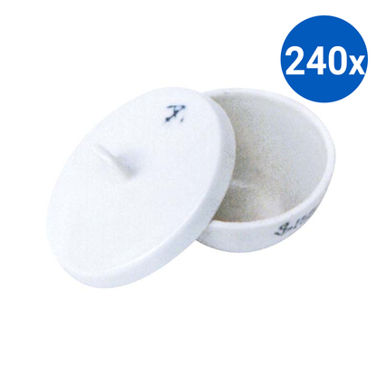 Crucible 15ml 35 Diameter x 30 Height mm Medium Wall with Lid Porcelain - White x240