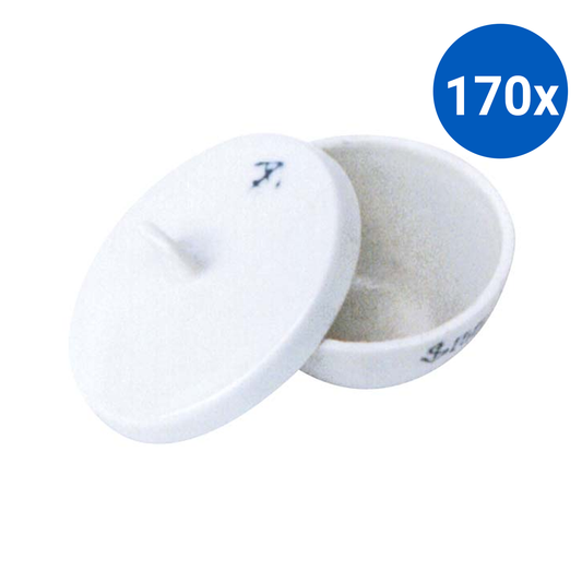 Crucible 10ml 30 D x 28 H mm Medium Wall with Lid Porcelain - White x170