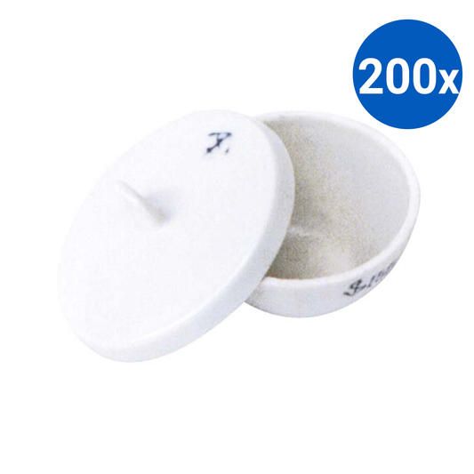 Crucible 20ml 38mm Diameter x 32mm Height Medium Wall with Lid - White x200