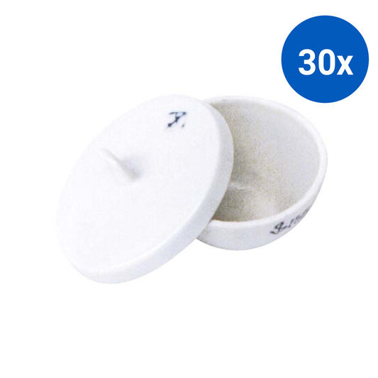 Crucible 300ml 90 Diameter x 84 Height mm Medium Wall with Lid Porcelain - White x30
