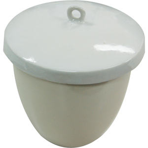 Livingstone Heat Resistant Medium Wall Porcelain Crucible with Lid for Laboratory 400ml 100 - White x30x100 -