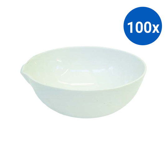 Livingstone Evaporating Dish 125ml 98 D x 38 H mm Round Bottom with Spout Porcelain - White x100