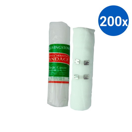 Livingstone Conforming Bandage with Clips 150mm x 4m - White x200