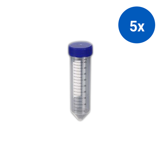 Centrifuge Conical Tube 50mL 30 x 115mm Length with Screw Cap 500 Pcs/Carton - Clear x5