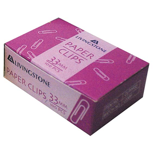 Livingstone Paper Clips 33mm Smooth-Finish in Recyclable Box Packaging 100 Pieces/Box – Silver x215