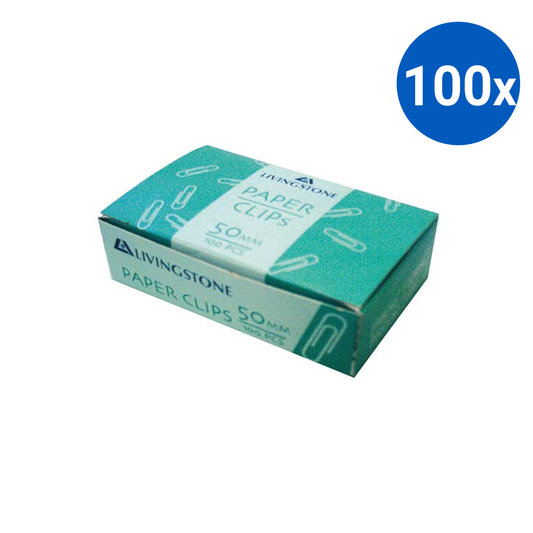 Livingstone Paper Clips 50mm 100 Pcs/Box - Silver x100