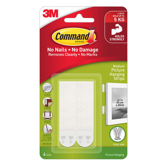 Command 17201 Medium Picture Hanging Strips 4 Pack - 6 Box