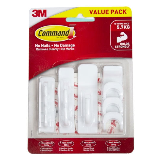 Command 17500‑10 Mixed Hooks – 10 Pack