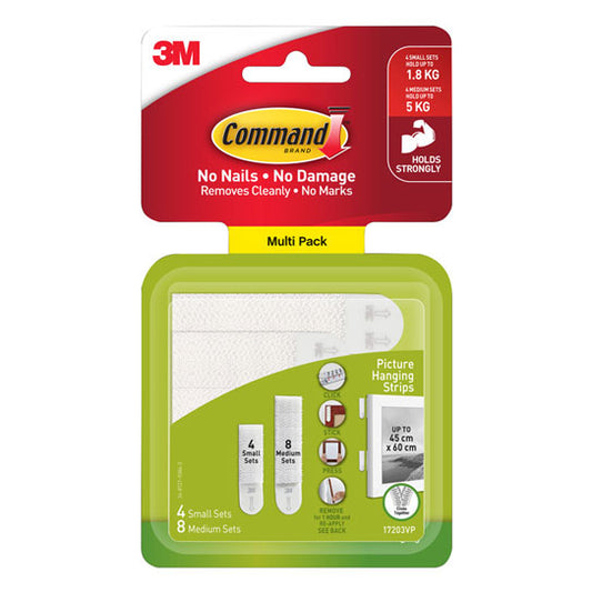 Command 17203 Small & Medium Picture Hanging Strips – 12 Pack