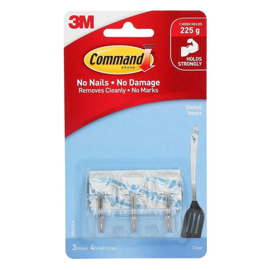 Command 17067CLR Small Clear Utensil Hooks – 3 Pack