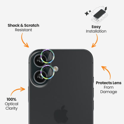EFM Camera Lens Armour iPhone 16/16 Plus - Rainbow Nirvana