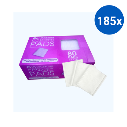 Livingstone Cosmetic Pad Square Cotton 80/Display Pack - White x185