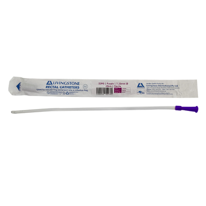 Livingstone Rectal Catheter Tube 22FG 7.33mm Diameter 40cm Sterile - Purple x205