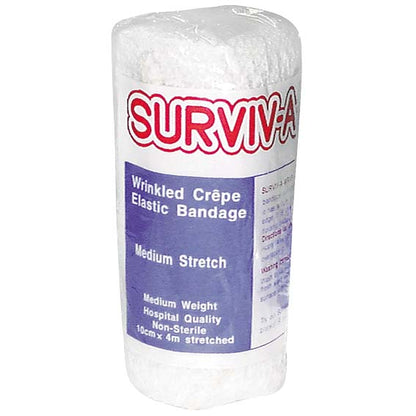 Surviv-a-wrap Crepe Bandage Medium Weight 7.5cm x 4m Wrinkled 12/Pack - White x35