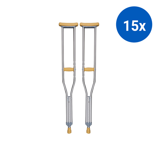 Livingstone Underarm Crutches Aluminium Medium Adjustable 114-134cm 2/Pack - Silver x15