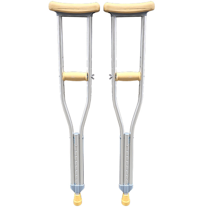 Livingstone Underarm Crutches Aluminium Youth Adjustable 94-114cm 2/Pack - Silver x15