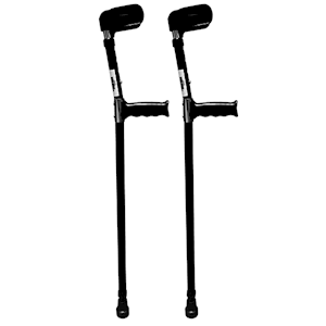 Livingstone Elbow Crutches Aluminium Adjustable Large 98-131cm Ergonomic Grip Pair 2/Pack - Silver x10