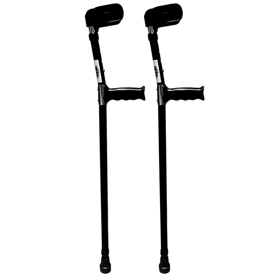 Livingstone Elbow Crutches Aluminium Adjustable Extra Large 125 - 134.5cm 2/Pack - Black x10