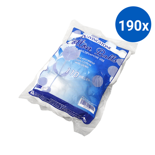 Livingstone Cotton Balls 100% Cotton 0.6g Non-Sterile 110/Bag - White x190