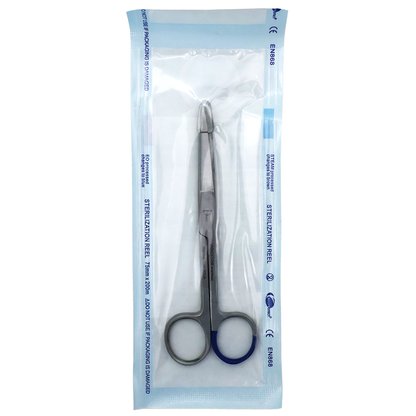 Livingstone Dressing Surgical Scissors Sterile 12.5cm Sharp/Blunt Straight Stainless Steel Peel Pack - Silver x70