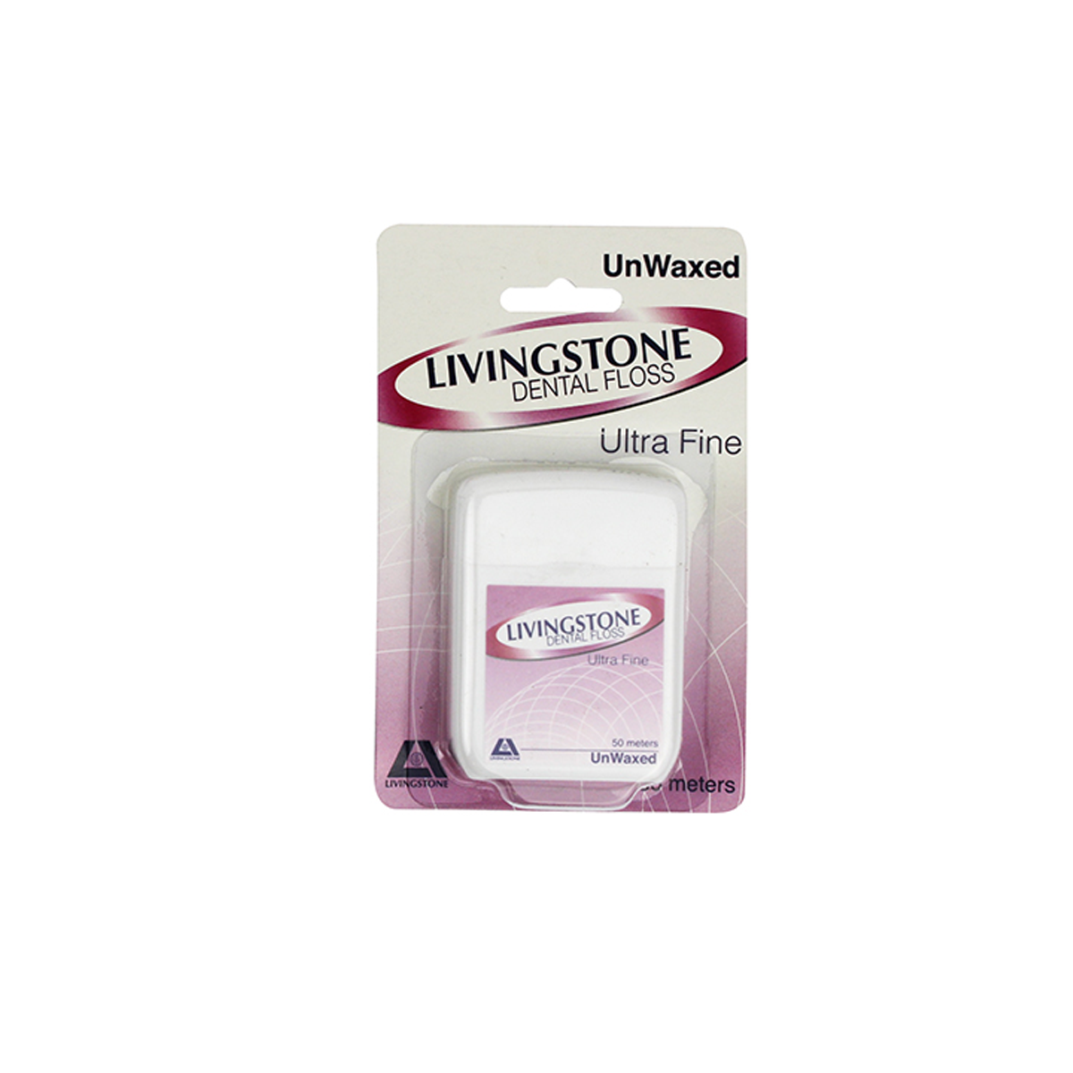 Livingstone Dental Floss Unwaxed 50 Yards/Blister Pack - White x130
