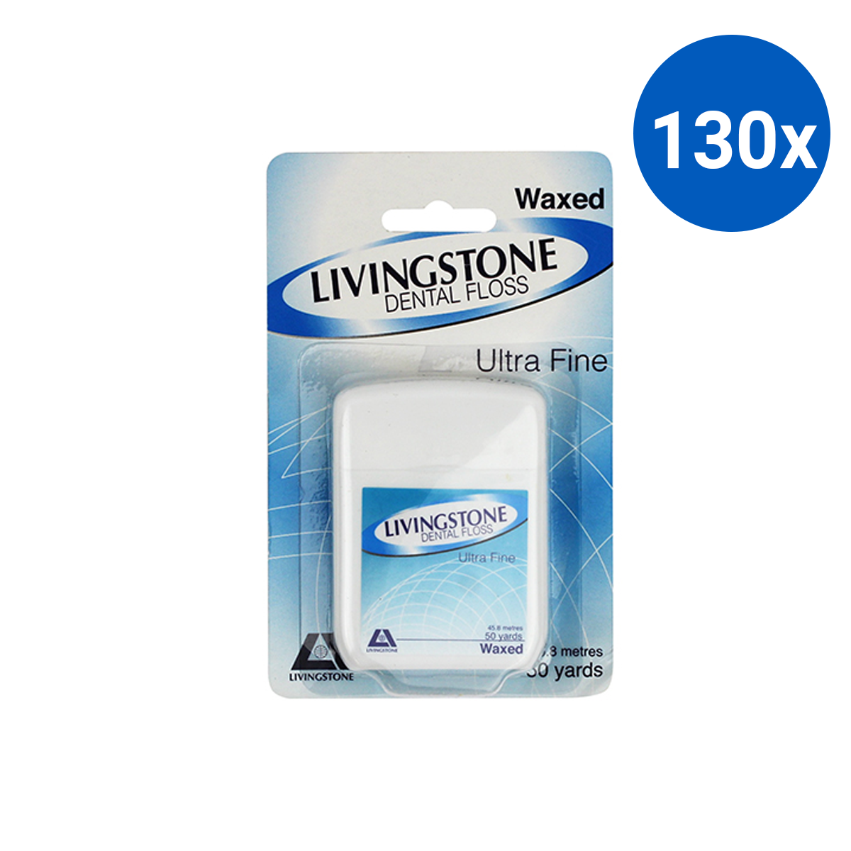 Livingstone Dental Floss Waxed 50 Yards/Blister Pack - White x130