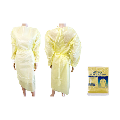 Liv Isolation Gown Full Back with Tie AAMI Level 3 50GSM Nonwoven PP/PE 1/Pack 100/Carton - Yellow x5