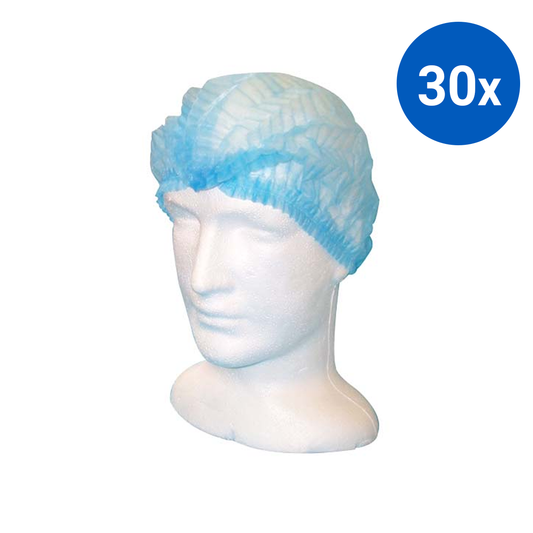 Livingstone Disposable Crimped Hairnet Cap 21 Inches 1000 Pcs/Carton - Blue x10