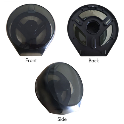 Liv Single Jumbo Tissue Roll Dispenser 27x27x12cm Compatible 23-26cm Tissue Roll - Black x10